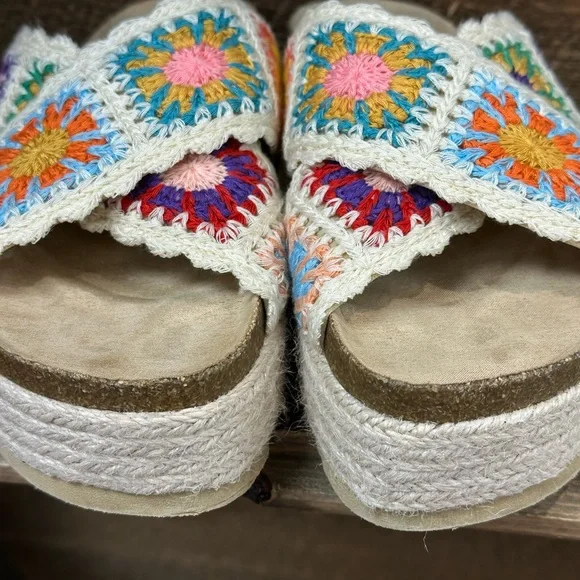 Dirty Laundry Crochet Platform Slide Sandals Size 6.5 / 37 - Picture 7 of 8